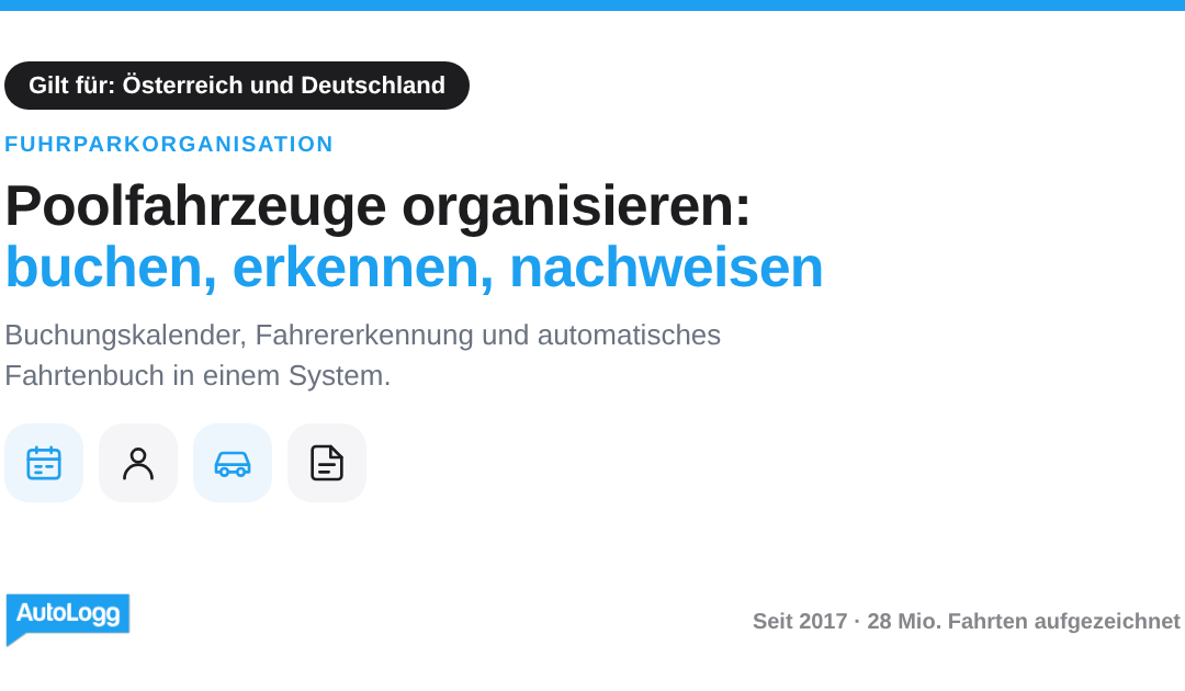 Poolfahrzeuge organisieren: buchen, erkennen, nachweisen