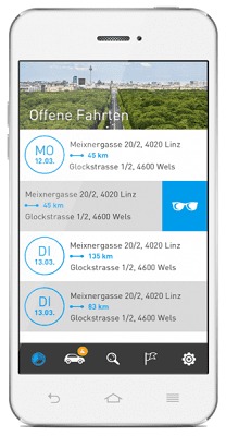 Elektronisches Fahrtenbuch AutoLogg - Privatfahrten zuordnen in App Privatfahrten zuordnen so einfach wie nie, mit AutoLogg