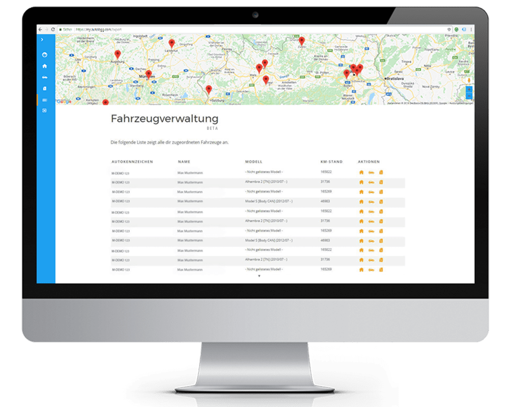 Fahrzeuge immer im Überblick - mit dem Management-Portal von AutoLogg AutoLogg für Flotten - Management aller Fahrtenbücher