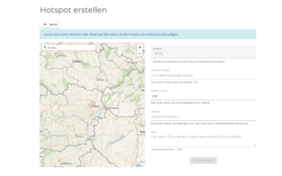 Jetzt Hotspots im Web anlegen