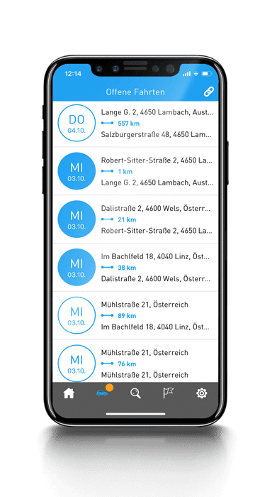 AutoLogg App - Fahrten verbinden