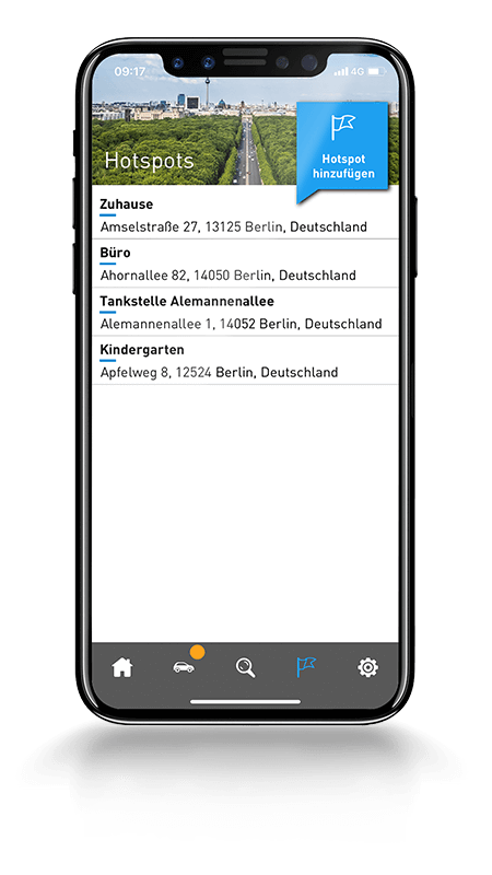 AutoLogg App - Hotspots anlegen