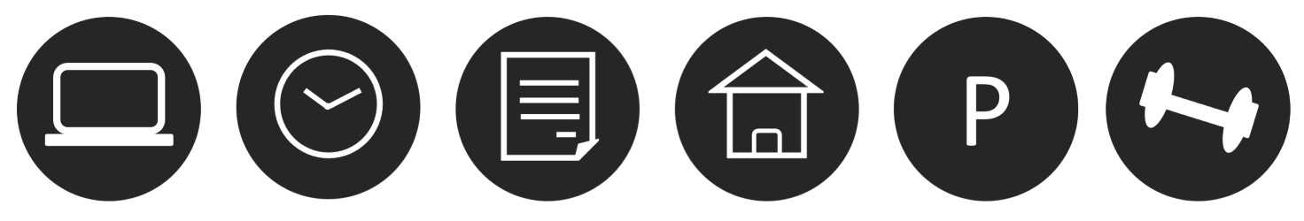 Laptop | Flexible Arbeitszeiten | Weiterbildung | Home Office | Parkplatz | Fitnessstudio